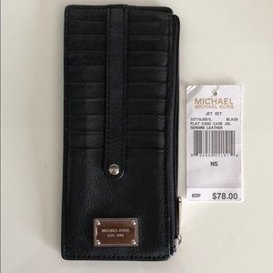 Michael Kors Jet Set leather flat card case